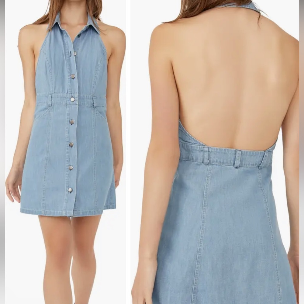 FREE PEOPLE ‼️‼️‼️Sami Denim Halter Minidress